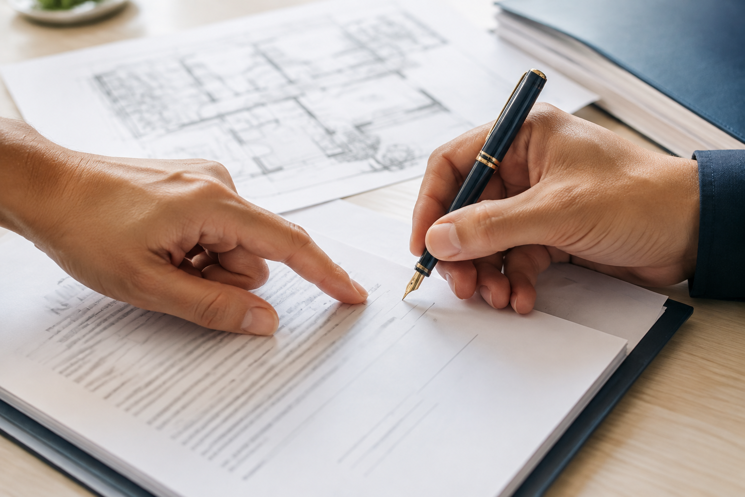 Análise e assinatura de contrato civil